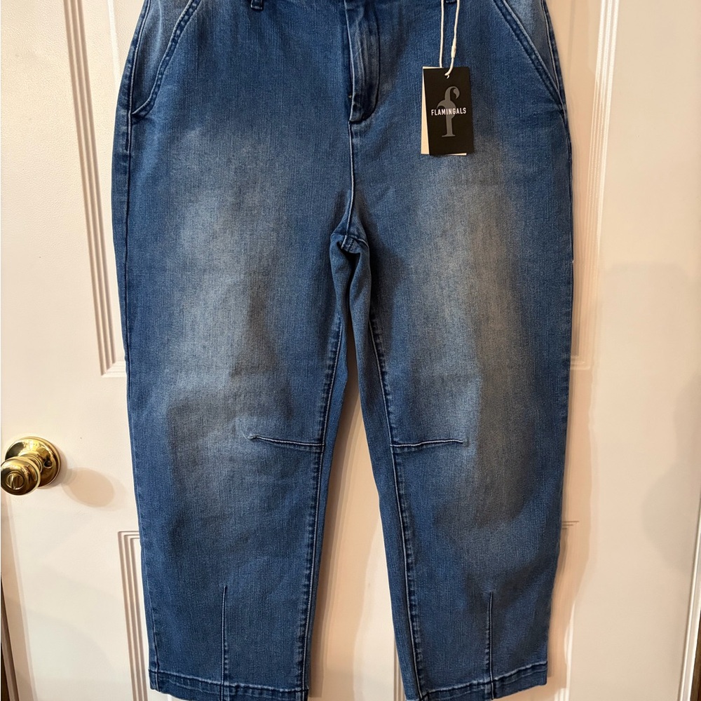 Barrell Leg Flamingals Women's Blue Jeans